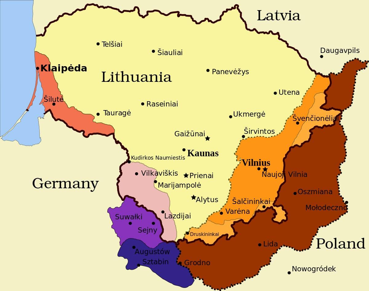 வரைபடம் kaunas லிதுவேனியா